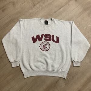 Vintage 90s Soffe Washington State University Cougars Sweatshirt Men's XL Gray